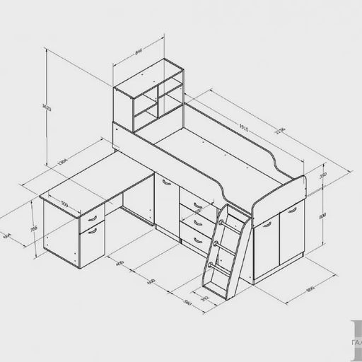 Кровать-чердак «Дюймовочка-1»